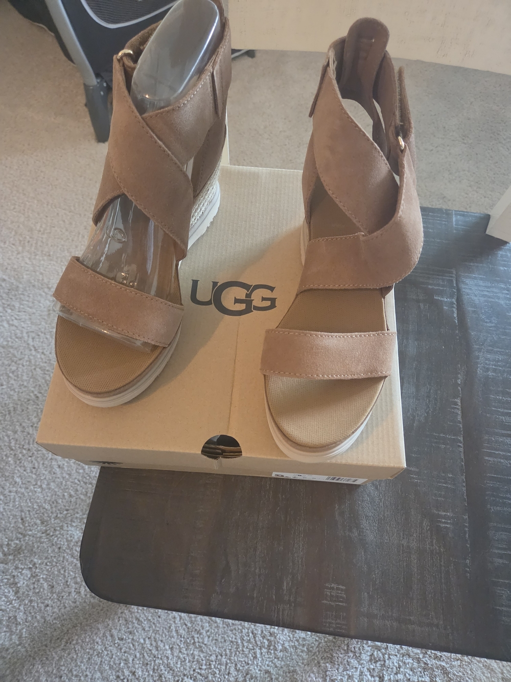 UGG Women’s Tan Suede Wedge Sandals